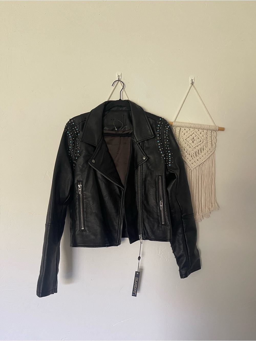 Blank NYC Studded Vegan Leather Moto Jacket